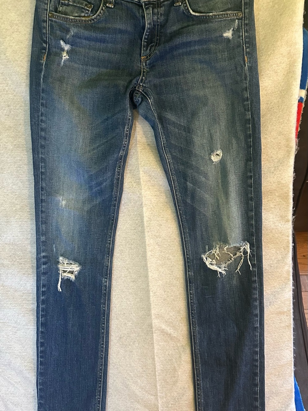 rag & bone "The Dre" Preppy Distressed Slim Boyfriend Jeans Canyon Wash 27